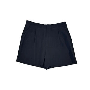 Stradivarius Women’s Size 10 Black Pleated High Waist Shorts EUC‎